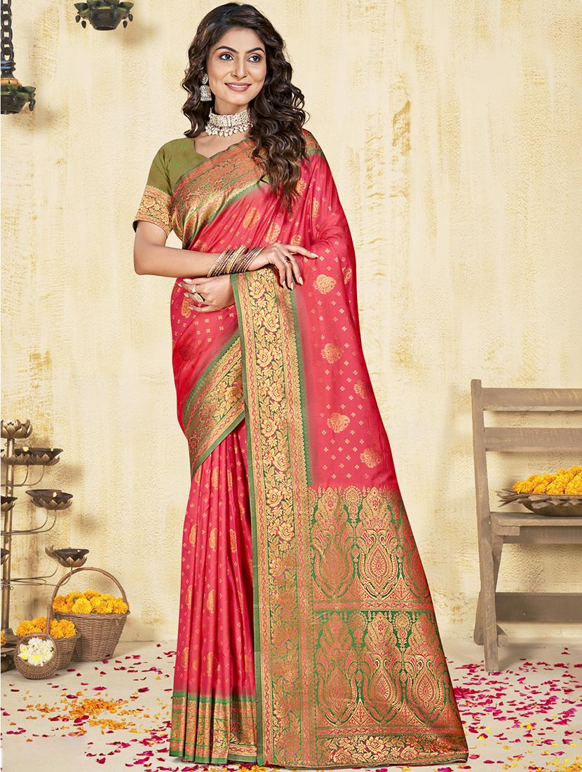 women self design banarasi saree with blouse - 21671323 - Zoom Image - 0