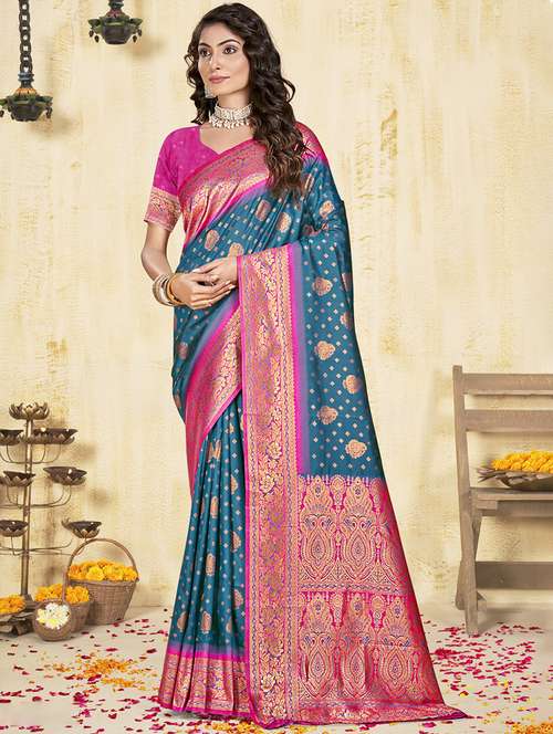 women self design banarasi saree with blouse - 21671329 - Standard Image - 0
