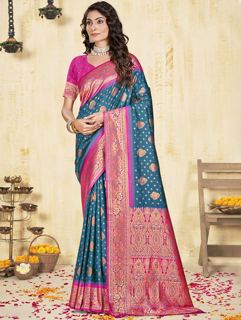 women self design banarasi saree with blouse - 21671329 - Zoom Image - 0
