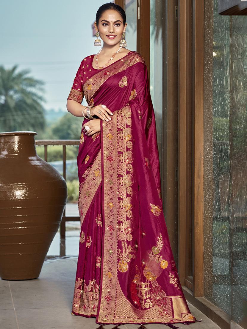 women self design banarasi saree with blouse - 21671345 - Zoom Image - 0