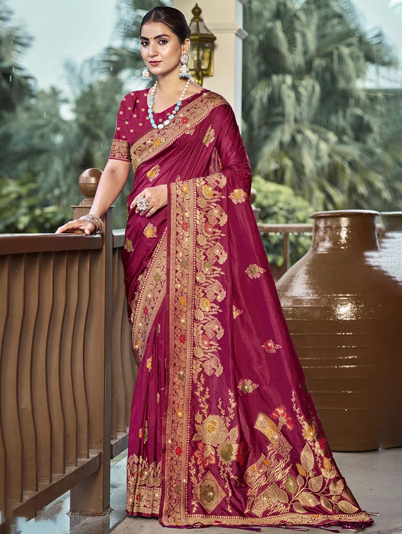 women self design banarasi saree with blouse - 21671347 -  Zoom Image - 0
