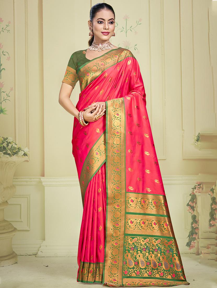women self design banarasi saree with blouse - 21671356 -  Zoom Image - 0