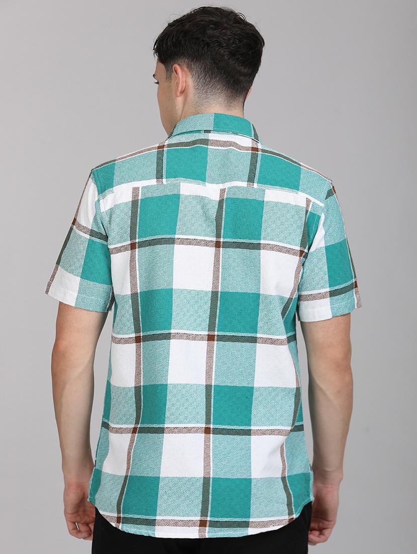 men checkered collared casual shirt - 21671381 - Standard Image - 2