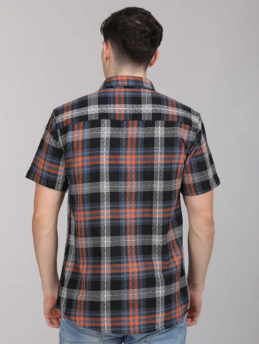 men checkered collared casual shirt - 21671382 -  Standard Image - 2
