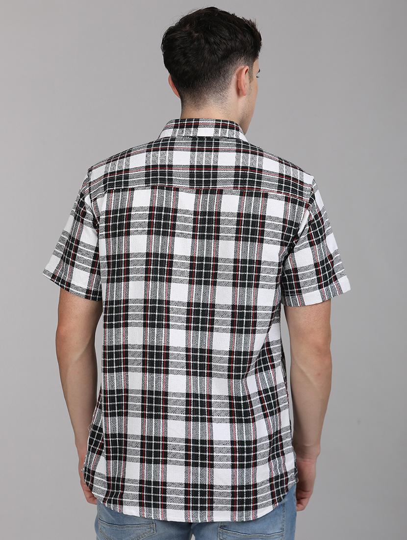 men checkered collared casual shirt - 21671383 - Standard Image - 2