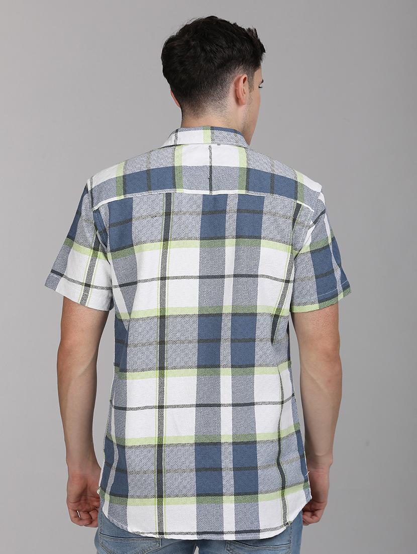 men checkered collared casual shirt - 21671384 - Standard Image - 2