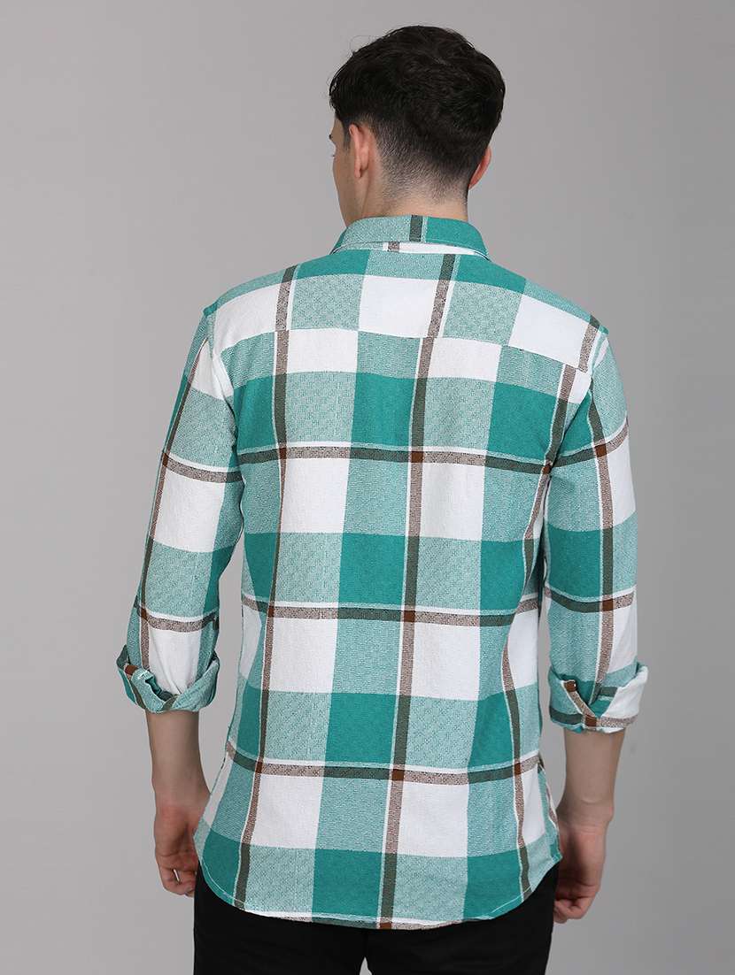 men checkered collared long sleeves casual shirt - 21671391 -  Standard Image - 2