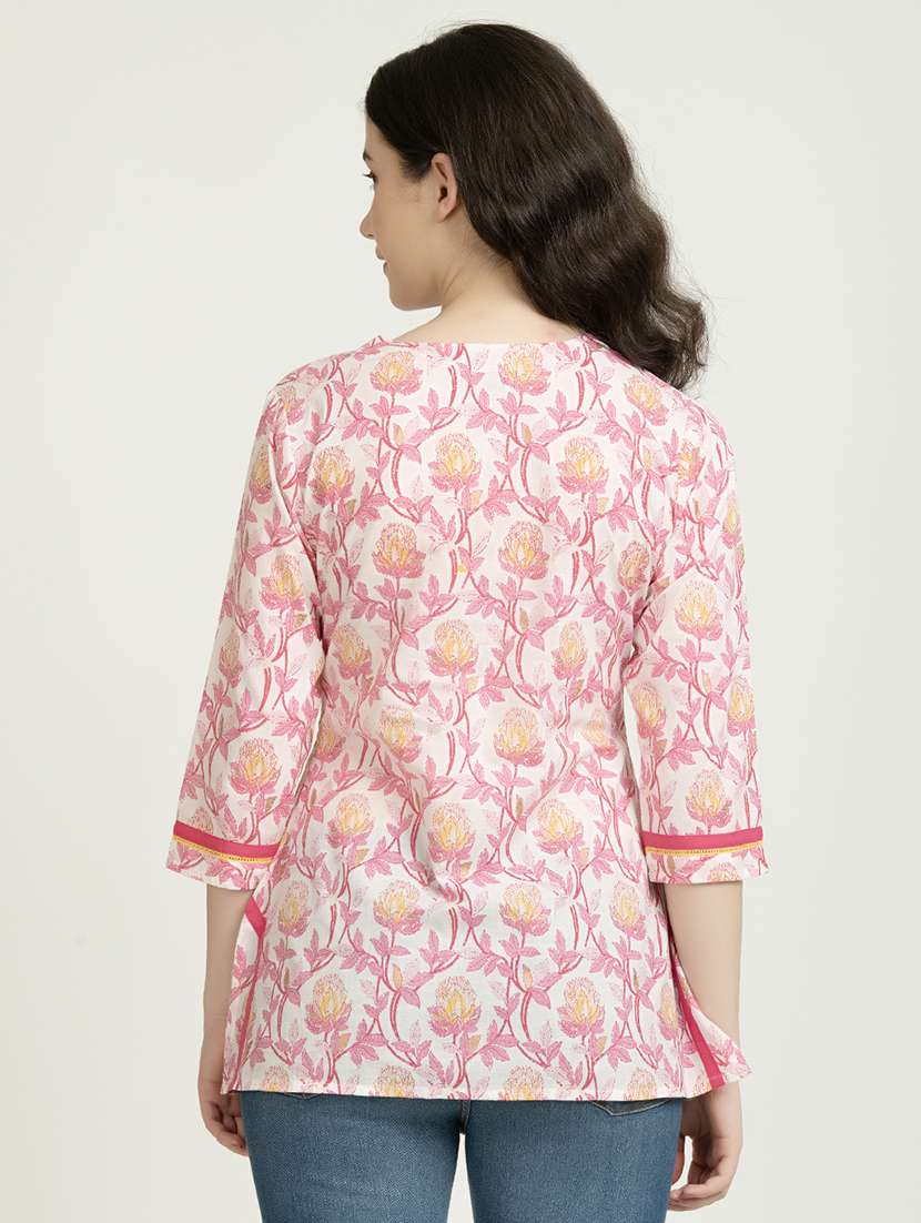 women floral key hole neck a-line kurti - 21671901 -  Standard Image - 2