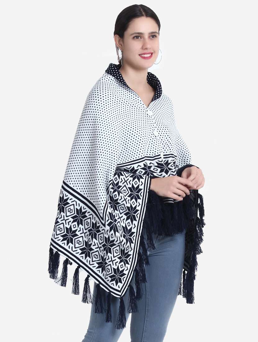 women white self designed poncho