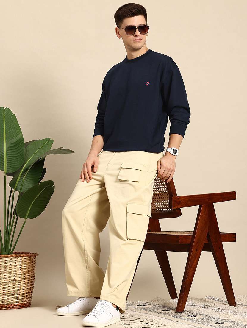 men long sleeve plain sweatshirt - 21672149 -  Standard Image - 2