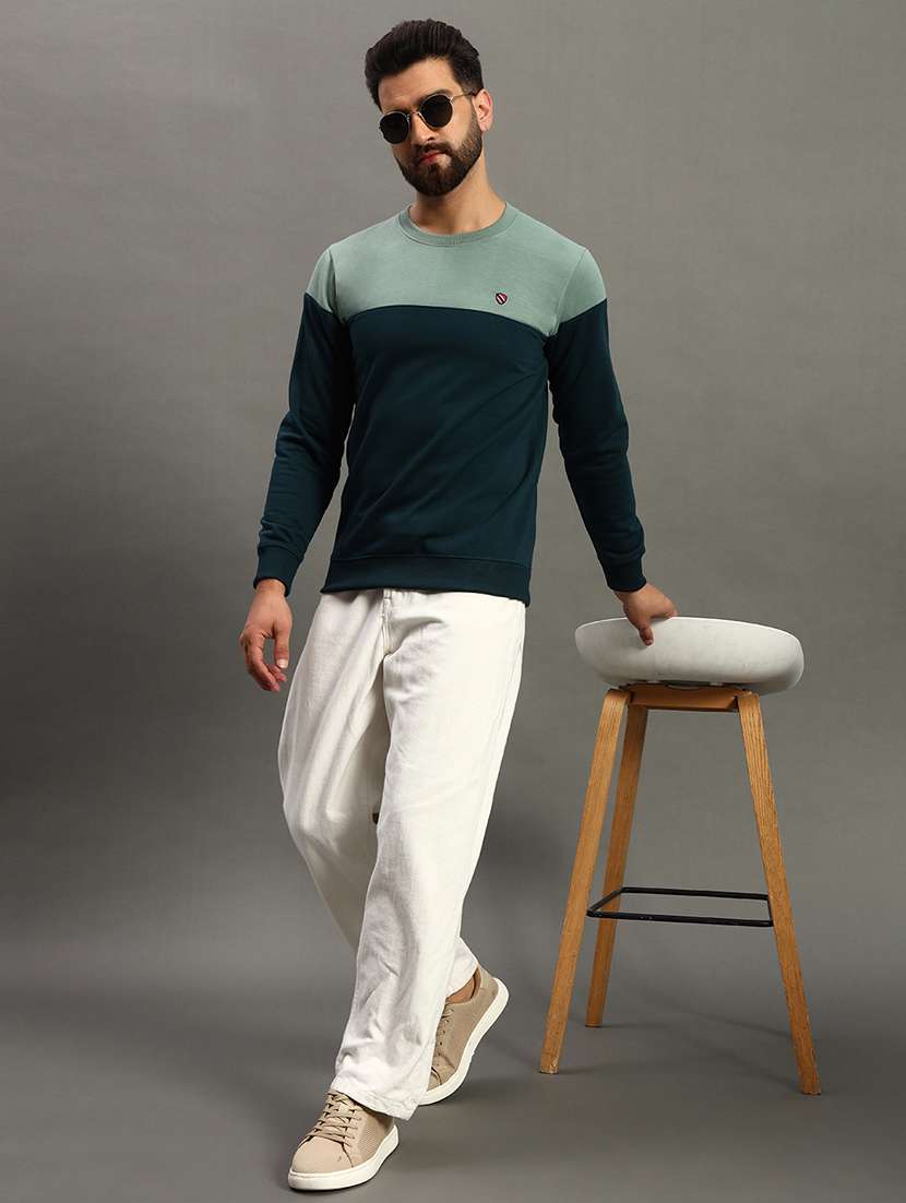 men long sleeve color block sweatshirt - 21672157 -  Standard Image - 2
