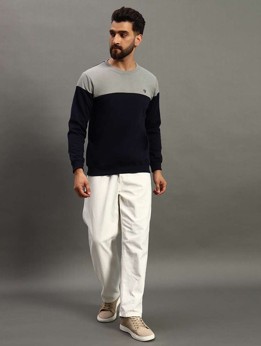 men long sleeve color block sweatshirt - 21672158 -  Standard Image - 2