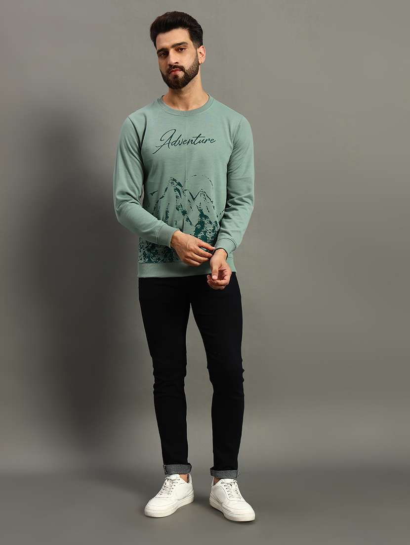 men long sleeves front print sweatshirt - 21672160 -  Standard Image - 2