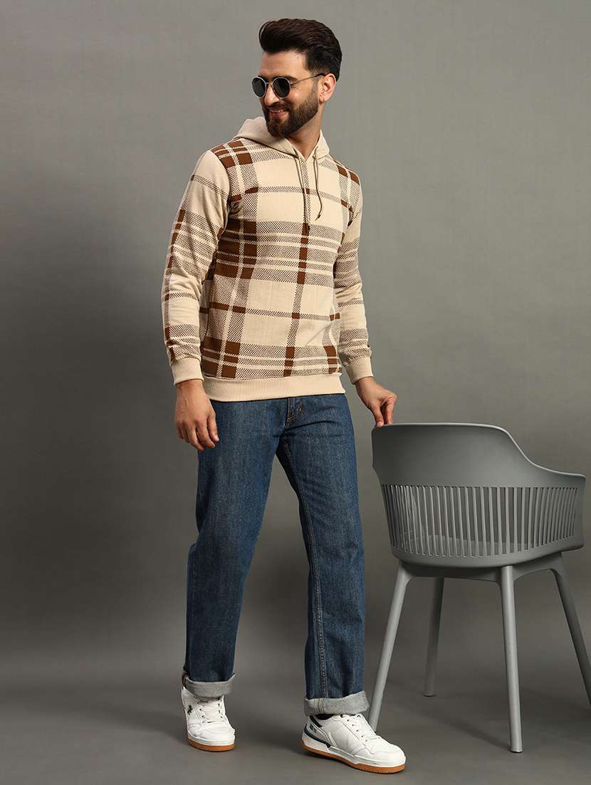 men long sleeve checkered sweatshirt - 21672162 -  Standard Image - 2