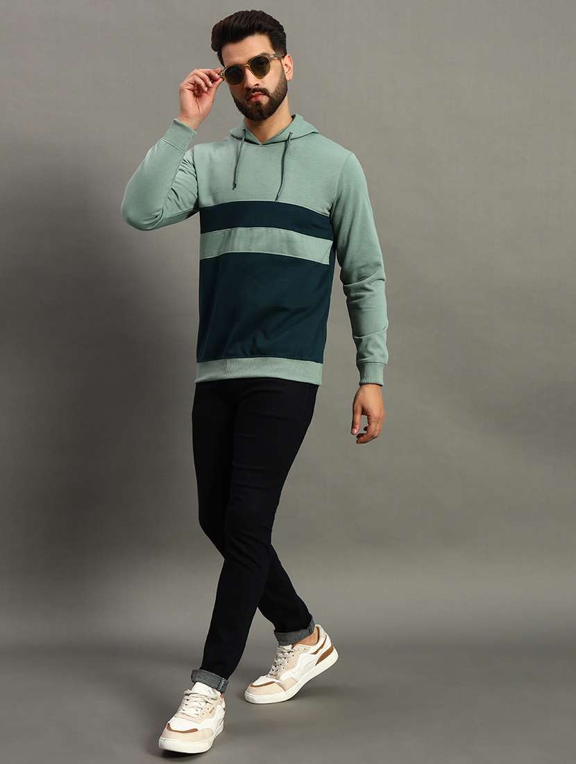 men long sleeve color block sweatshirt - 21672165 -  Standard Image - 2
