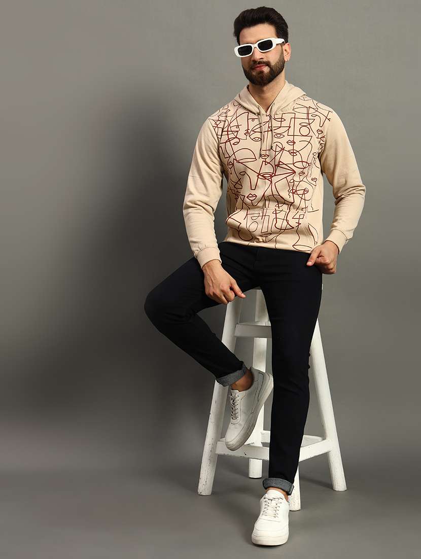 men long sleeves front print sweatshirt - 21672170 -  Standard Image - 2