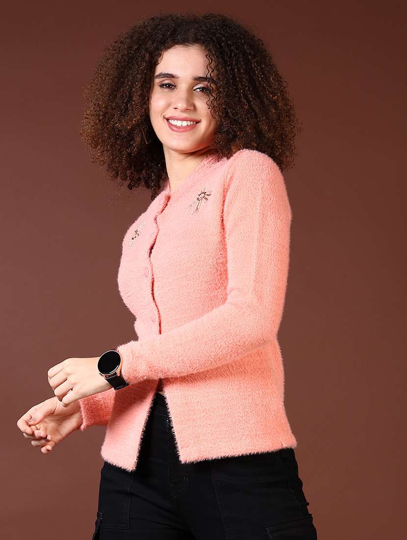 women self designed long sleeves cardigan - 21672245 -  Standard Image - 2