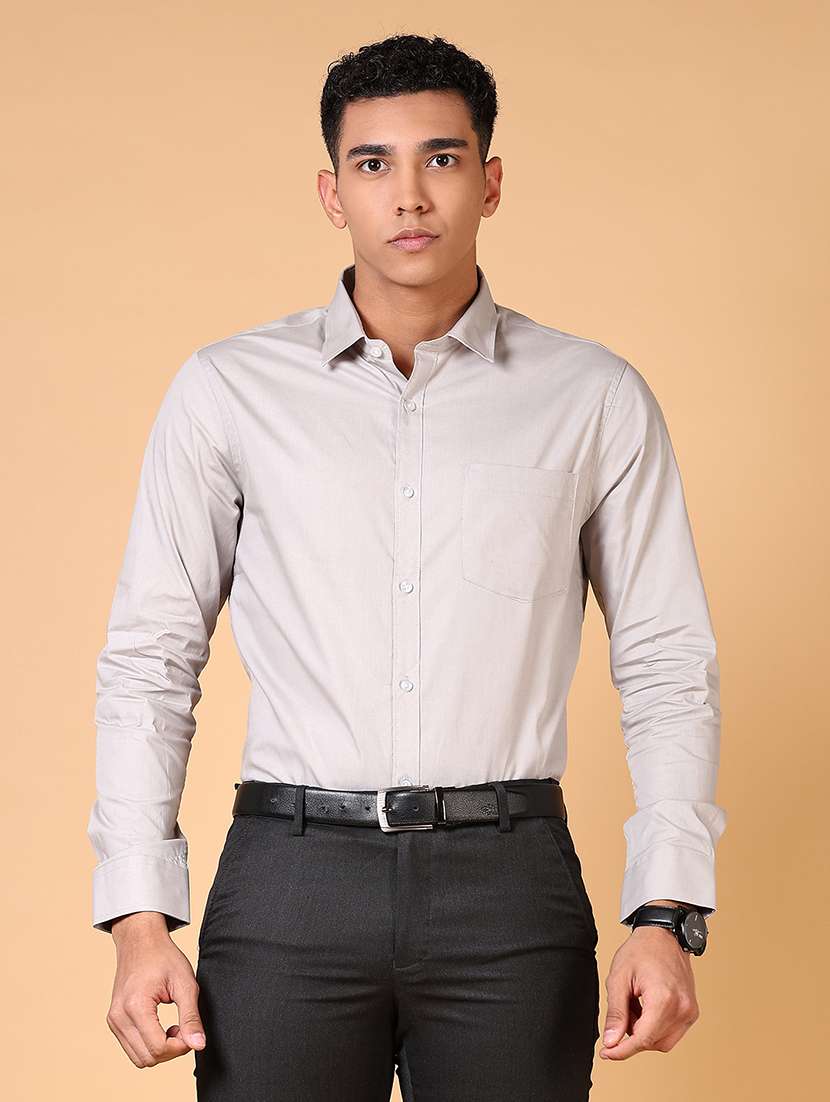 men solid long sleeve formal shirt