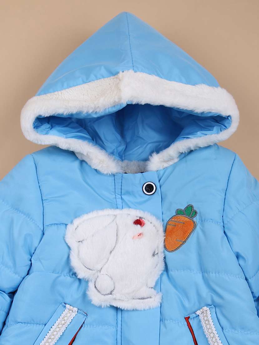 girls light blue long sleeve quilted jacket - 21672346 -  Standard Image - 2