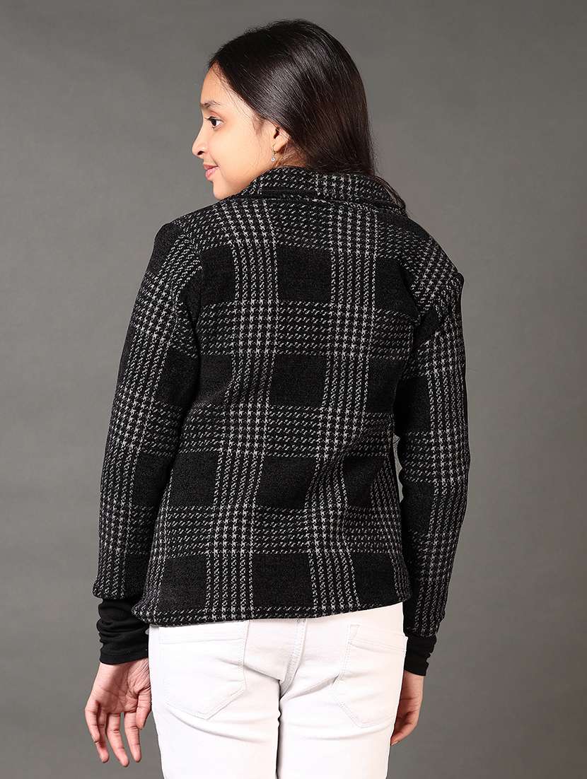 girls checkered long sleeve coat - 21672349 -  Standard Image - 2