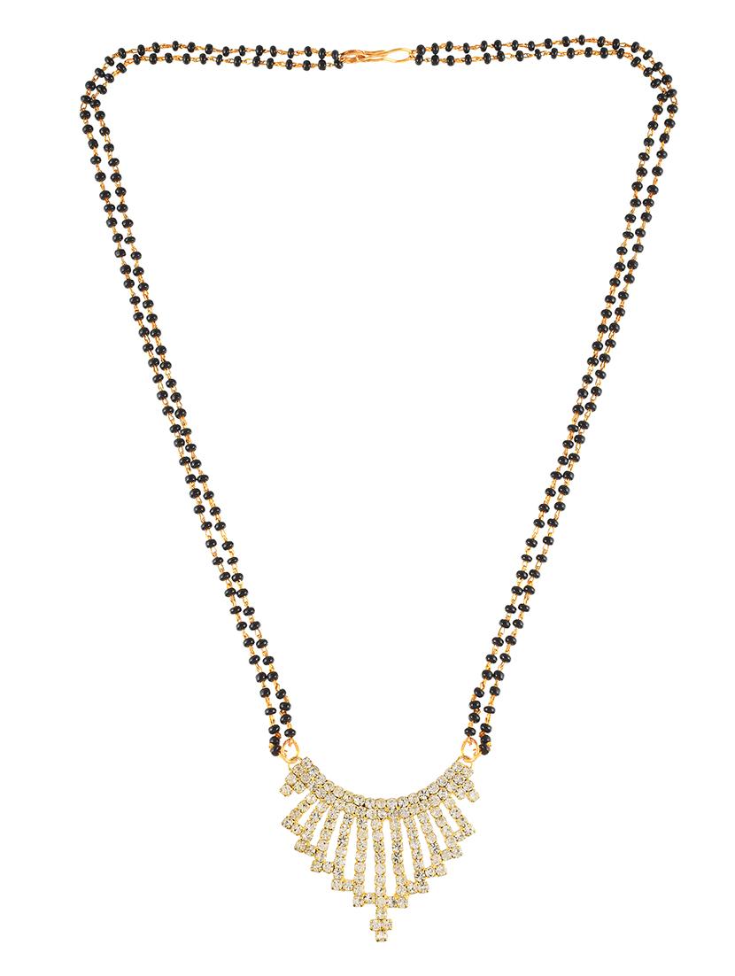 gold plated stone studded traditional mangalsutra for women - 21672779 - Standard Image - 2