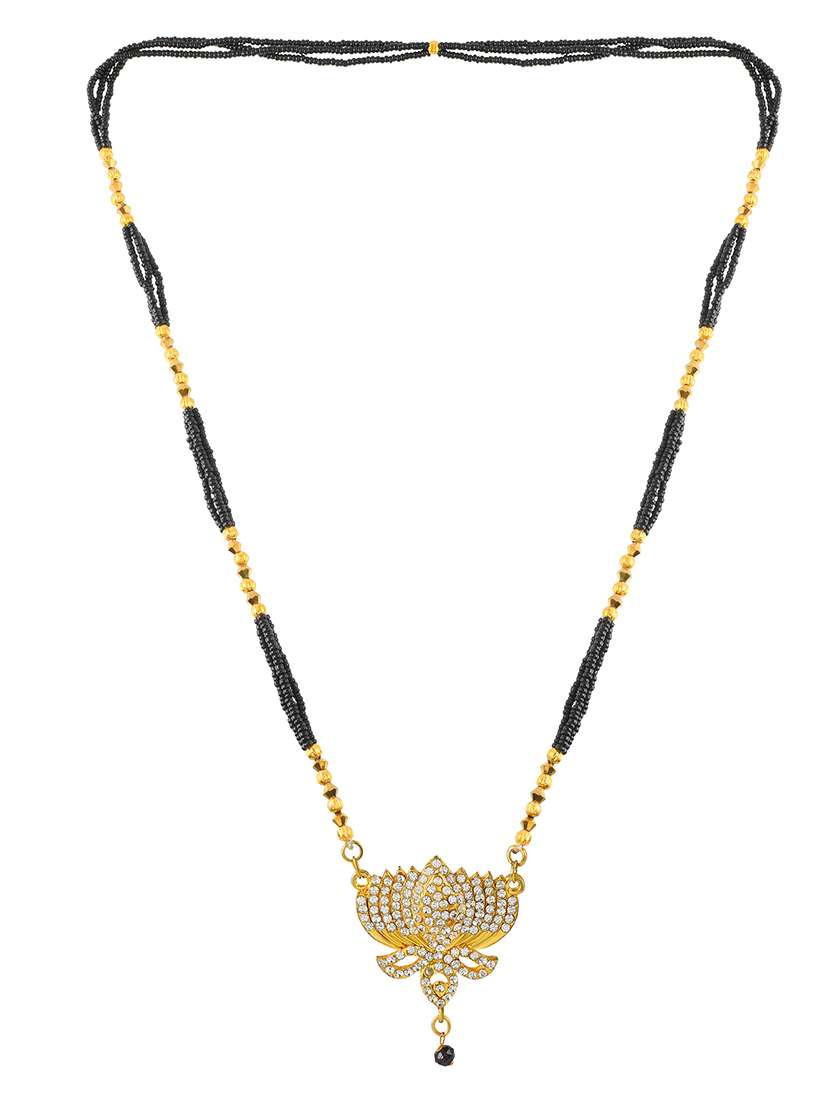 gold plated stone studded traditional mangalsutra for women - 21672839 -  Standard Image - 2