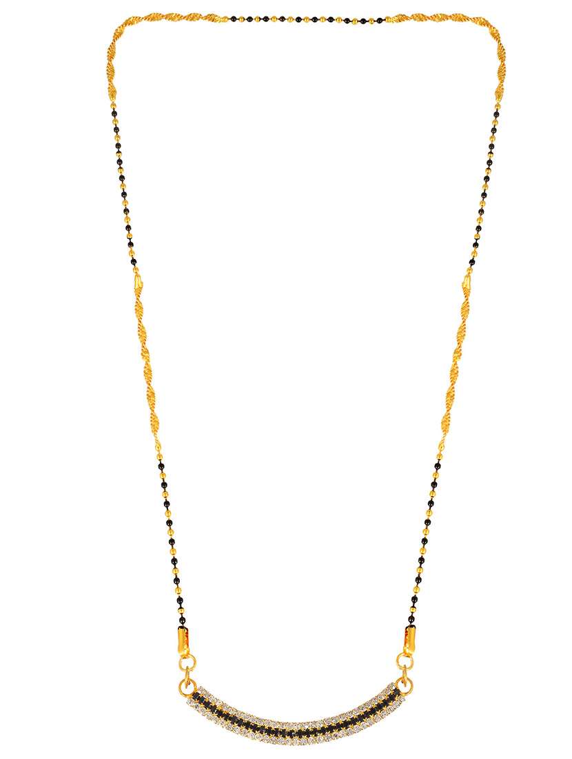 gold plated stone studded traditional mangalsutra for women - 21672845 -  Standard Image - 2