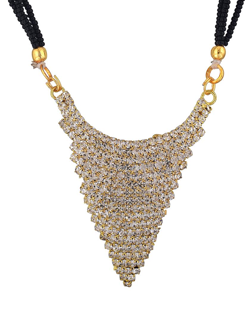 gold plated stone studded traditional mangalsutra for women - 21672848 - Standard Image - 2