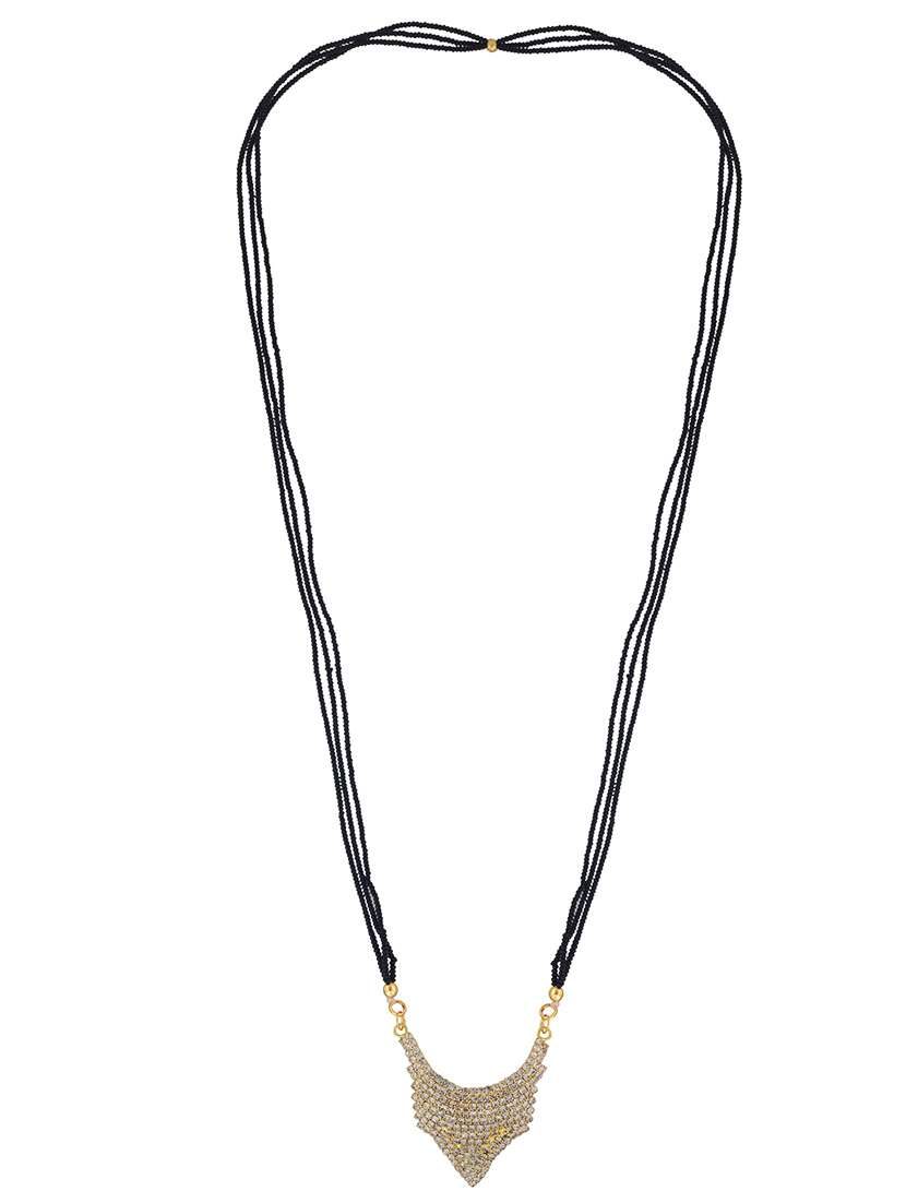gold plated stone studded traditional mangalsutra for women - 21672849 -  Standard Image - 2