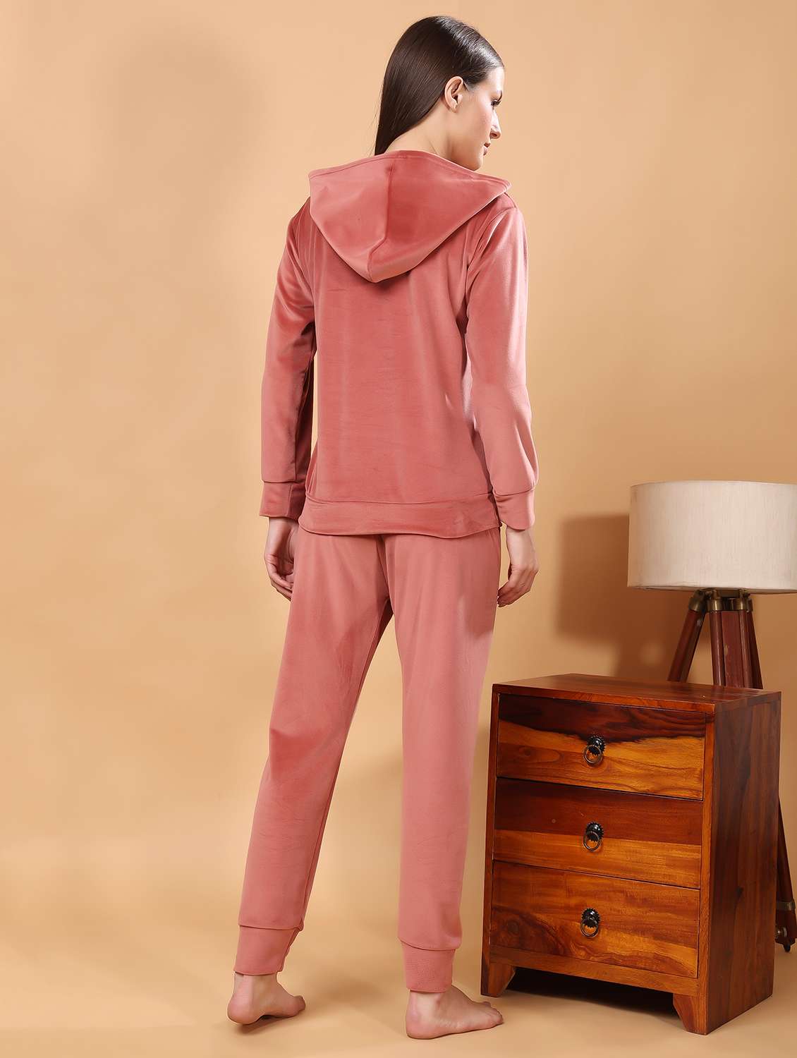women solid winter wear nightwear pyjama set - 21672921 - Standard Image - 2