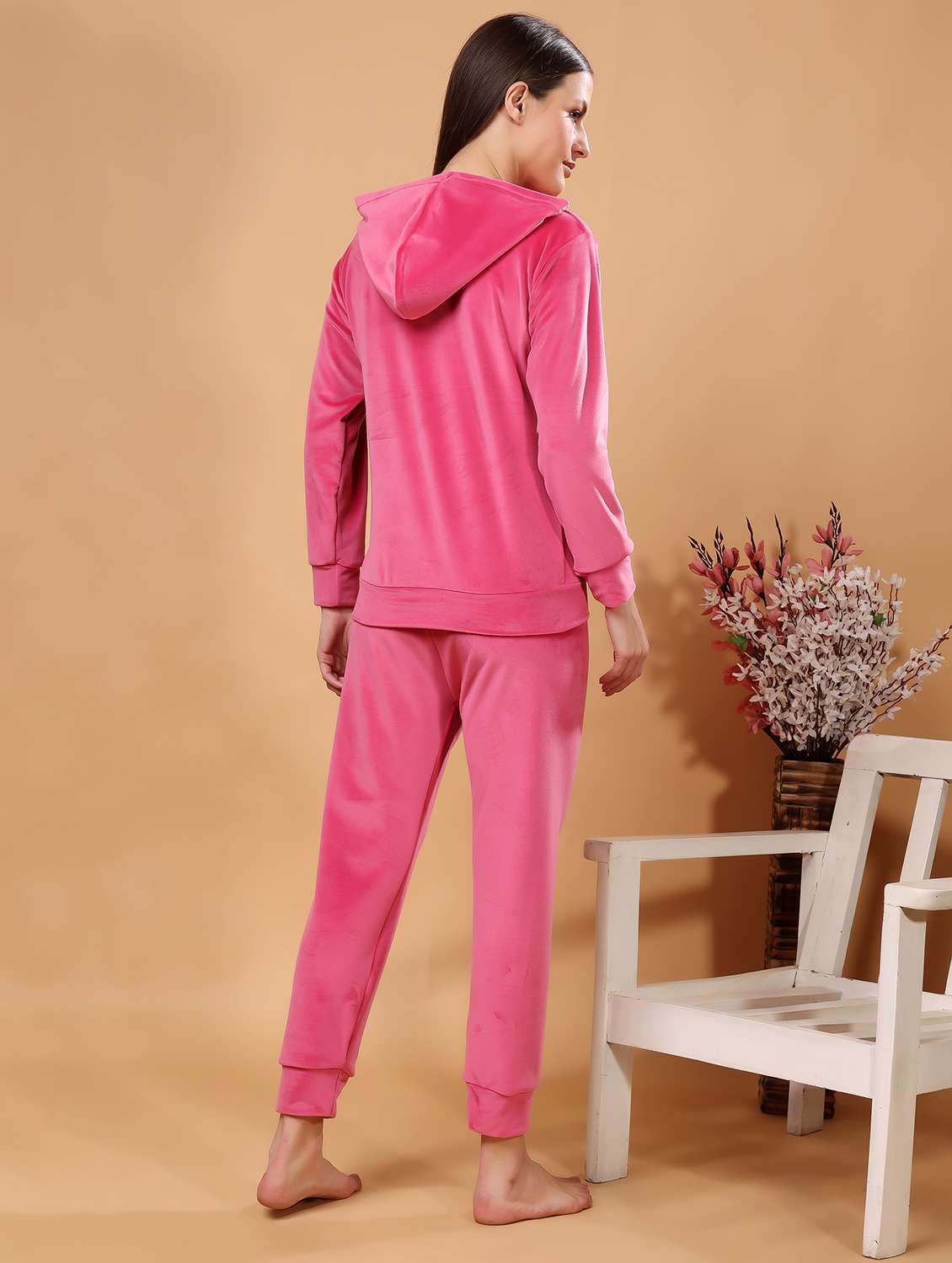 women solid winter wear nightwear pyjama set - 21672922 - Standard Image - 2