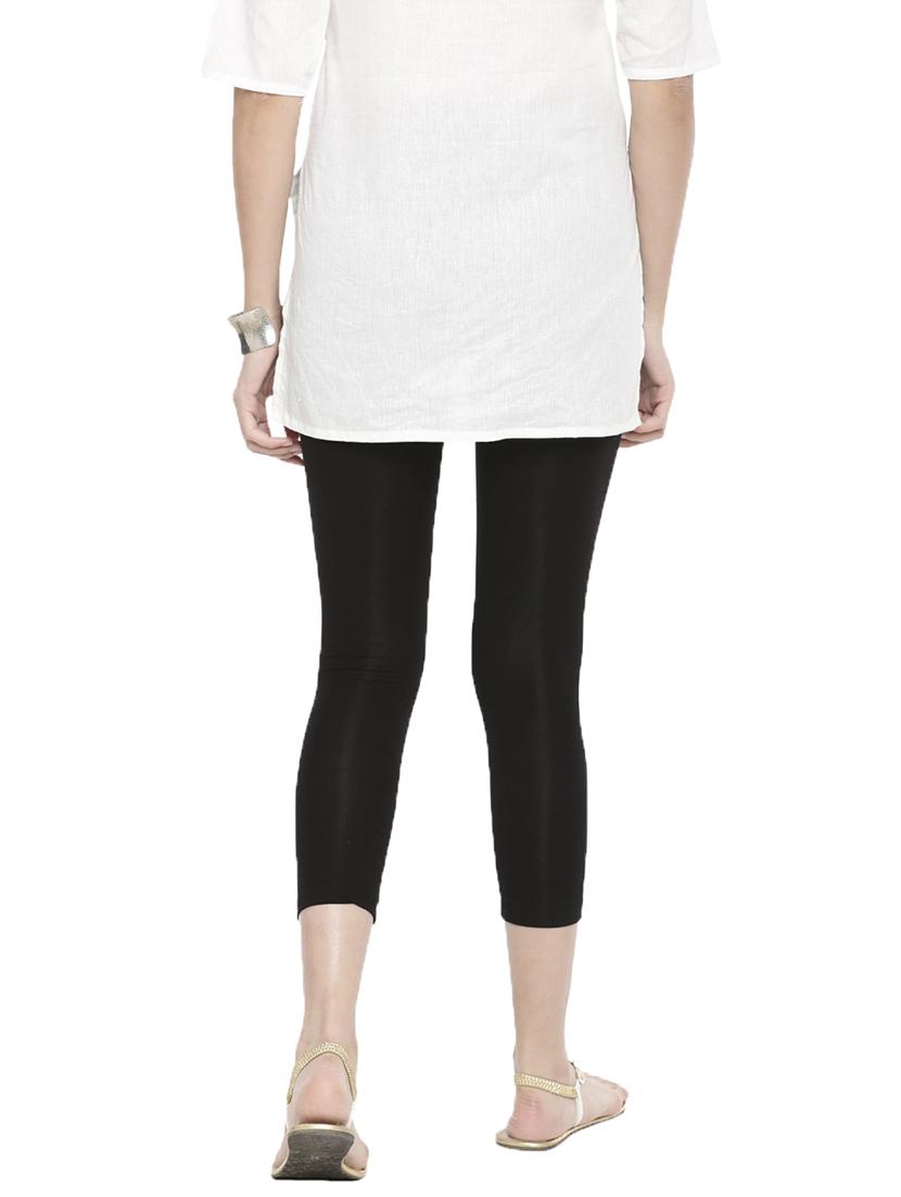 women solid calf length legging - 21672926 - Standard Image - 2