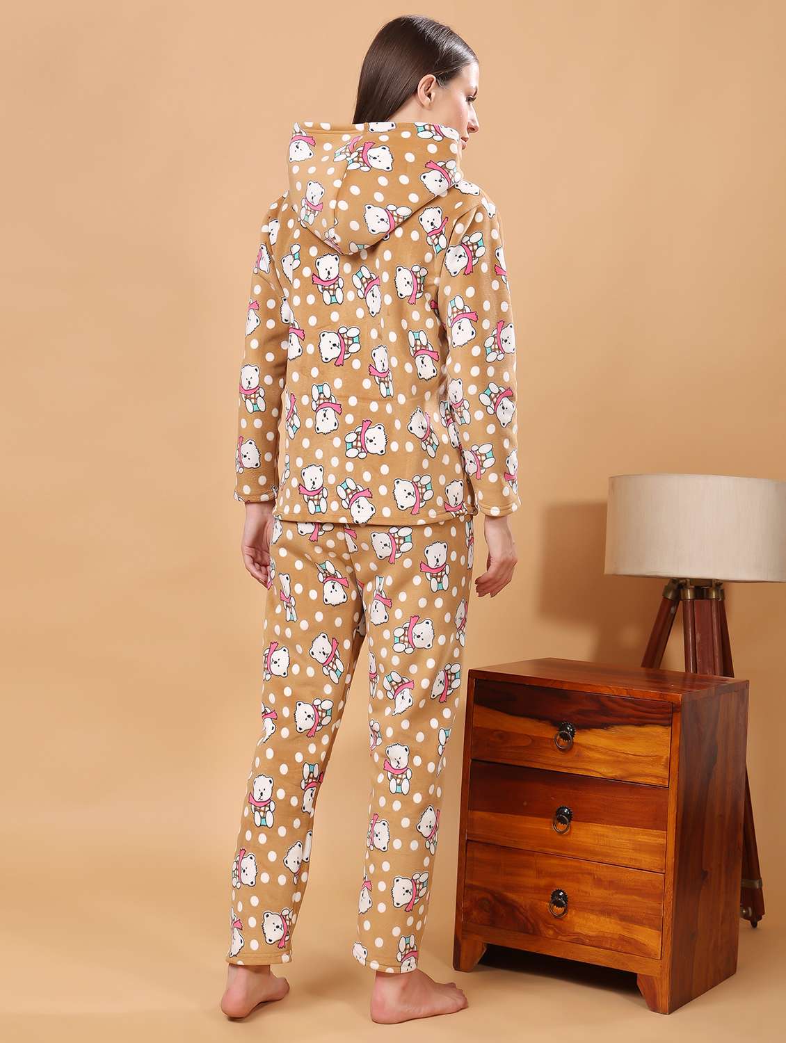 women printed winter wear pyjama set - 21672945 - Standard Image - 2