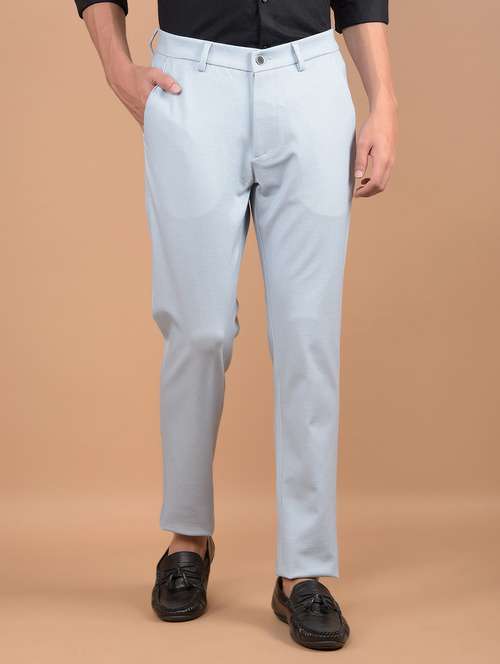 men solid mid rise chinos - 21673019 - Standard Image - 0