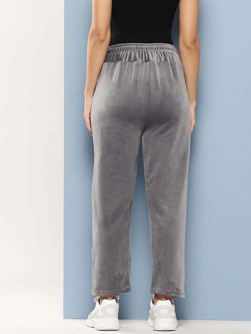 women solid high rise regular track pant - 21673041 -  Standard Image - 2