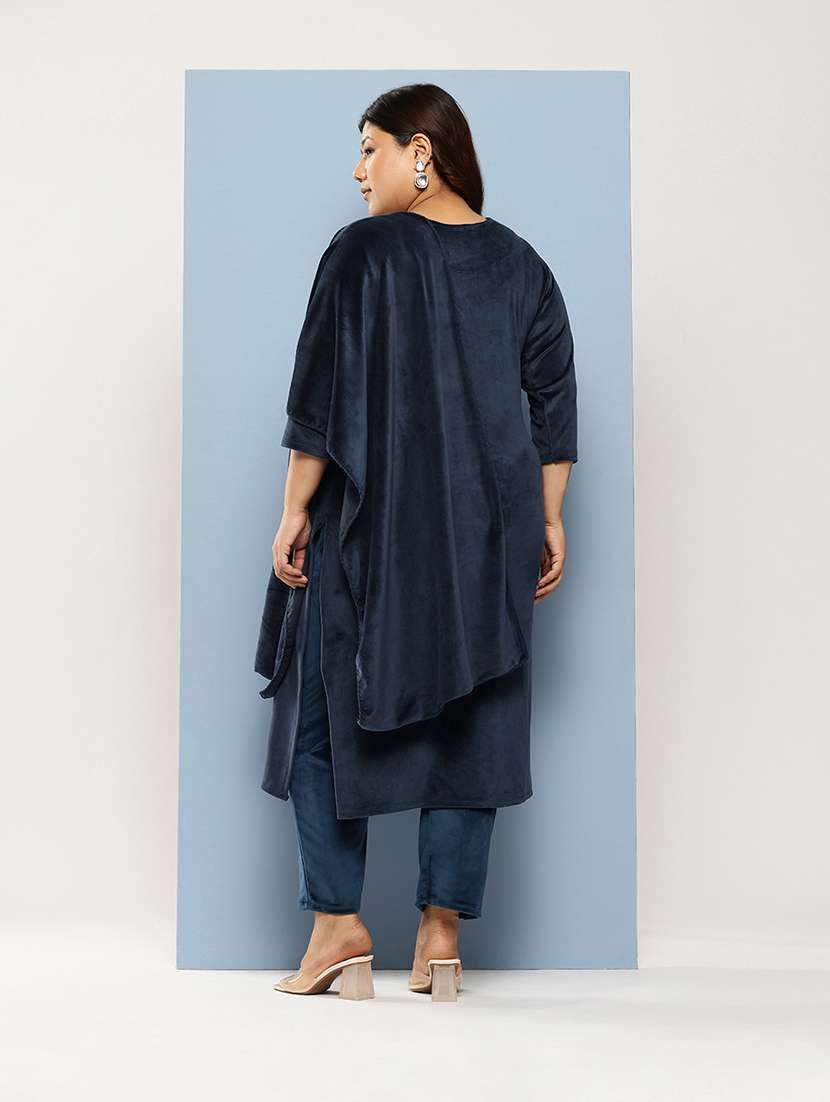 women plus size round neck kurta pant set with dupatta - 21673062 -  Standard Image - 2