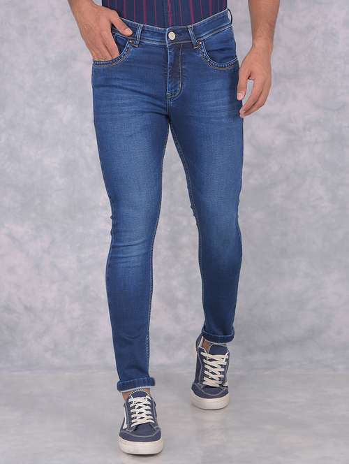 Men Washed Mid Rise Jeans