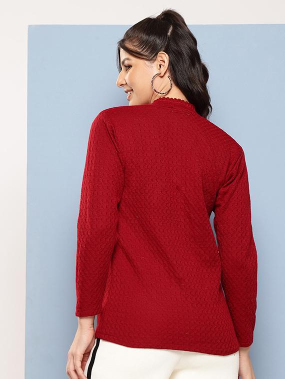 women self designed long sleeves cardigan - 21673161 - Standard Image - 2