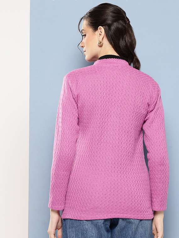 women self designed long sleeves cardigan - 21673162 -  Standard Image - 2