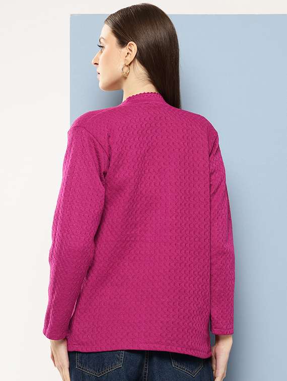 women self designed long sleeves cardigan - 21673163 - Standard Image - 2