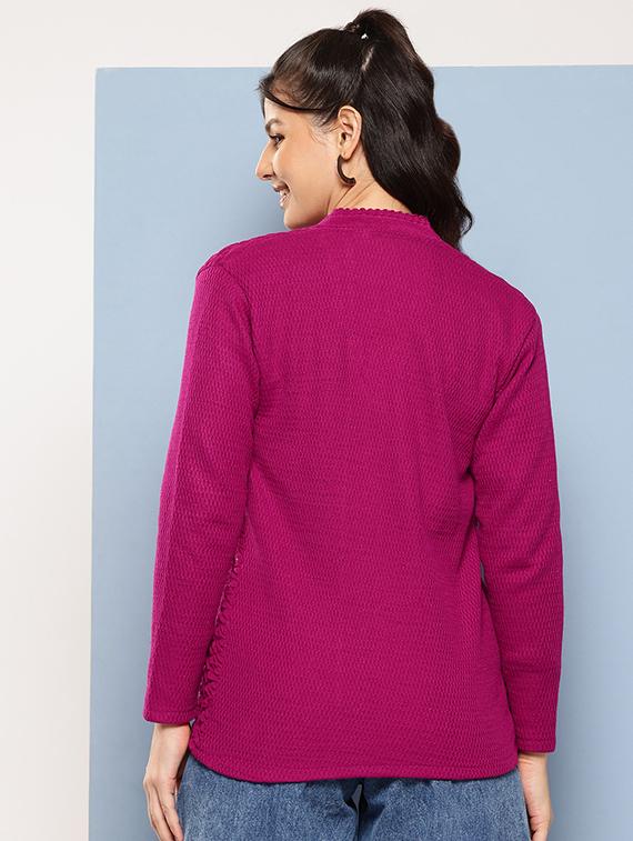 women self designed long sleeves cardigan - 21673167 - Standard Image - 2