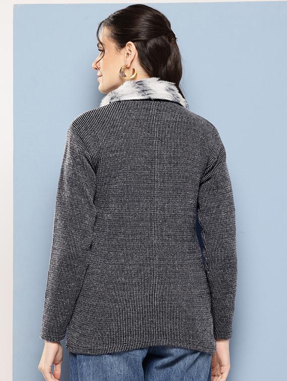 women self designed long sleeves cardigan - 21673173 - Standard Image - 2