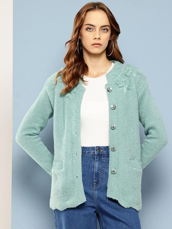 women self designed long sleeves cardigan - 21673183 - Zoom Image - 0