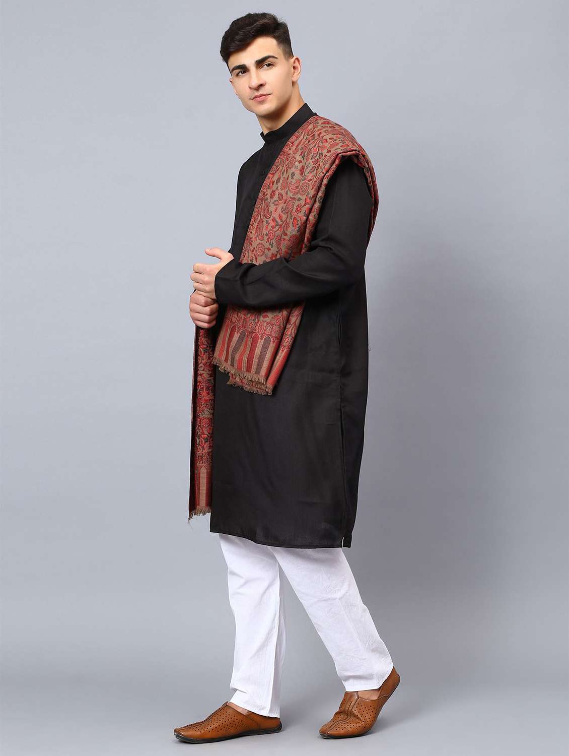 men elegant self design shawl - 21673212 -  Standard Image - 2