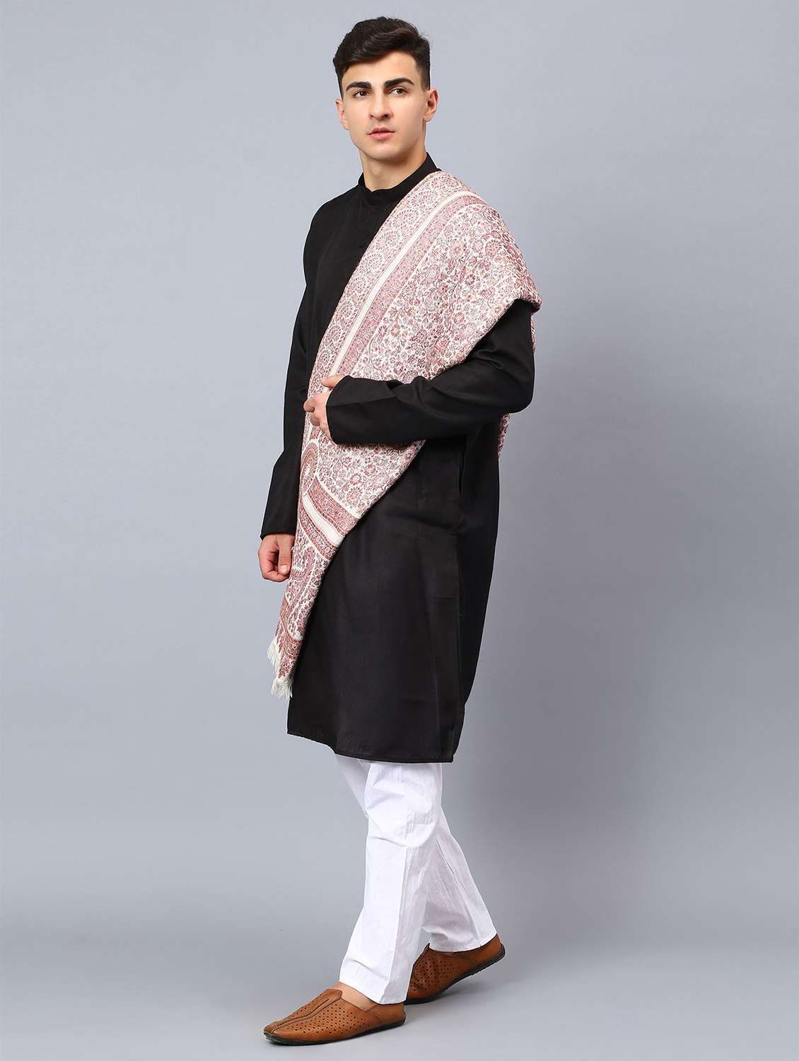 men elegant self design shawl - 21673217 -  Standard Image - 2