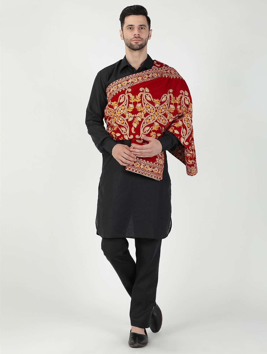 men elegant self design shawl - 21673230 -  Standard Image - 2