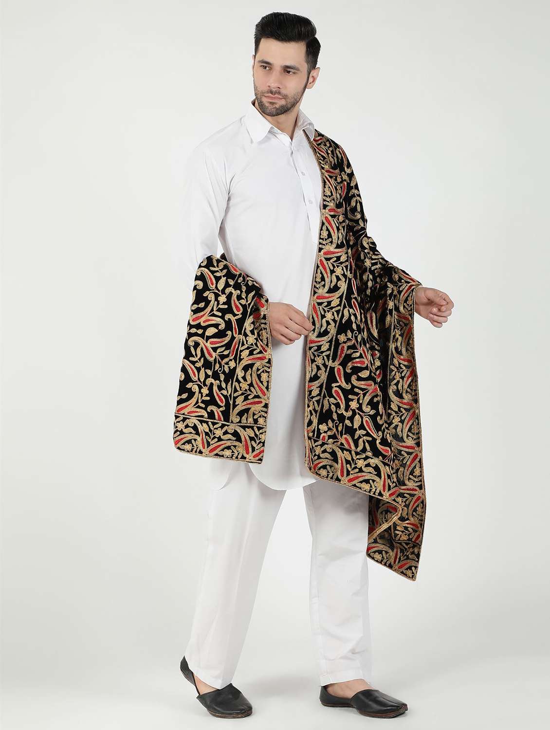men elegant self design shawl - 21673260 -  Standard Image - 2