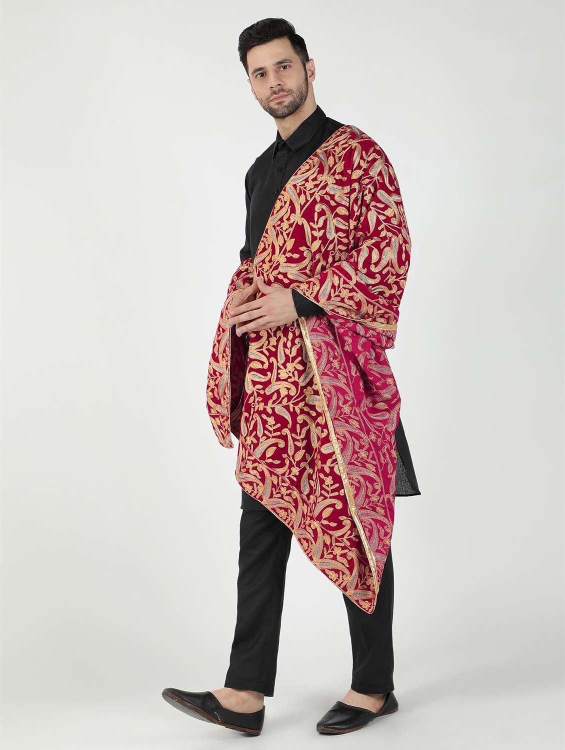 men elegant self design shawl - 21673264 -  Standard Image - 2