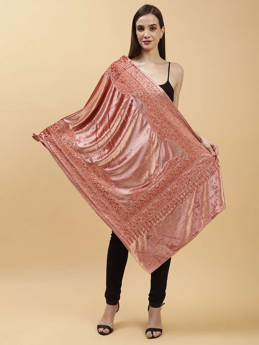 women embroidered velvet shawl