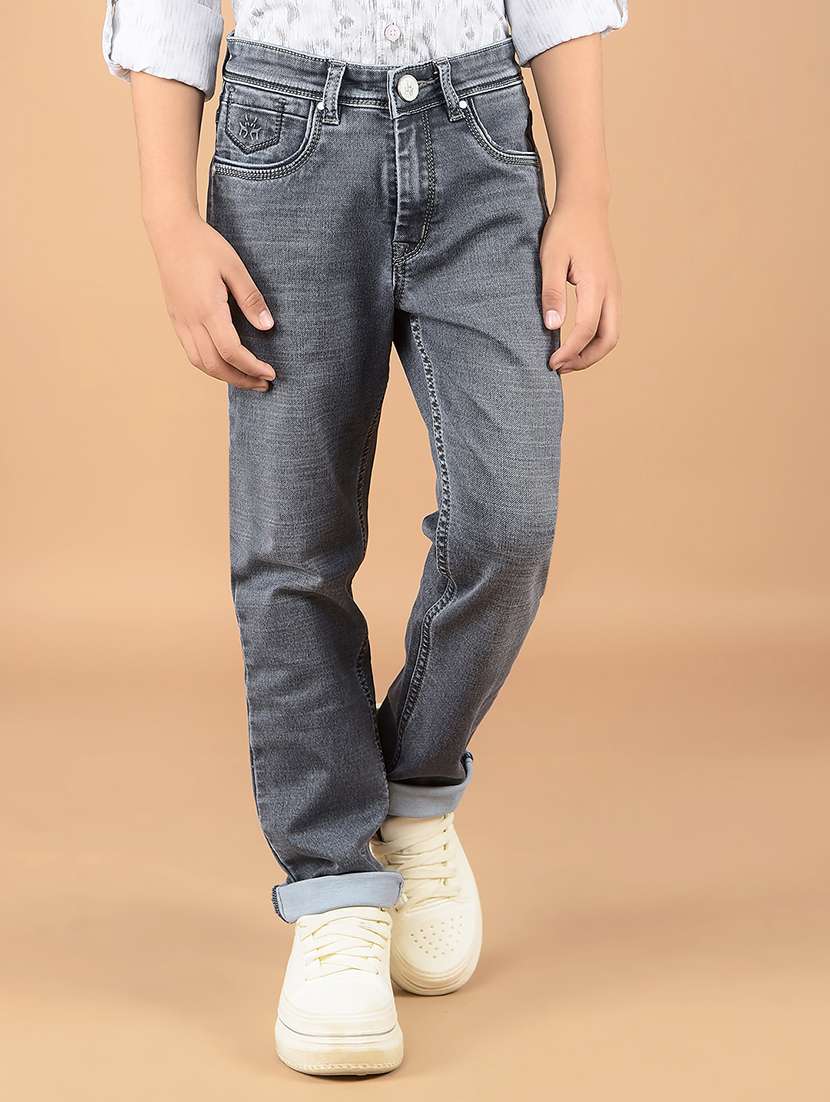 boys solid mid rise jeans - 21673297 - Zoom Image - 0